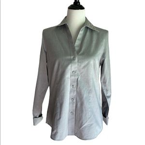 Gold Label Investments Long Sleeve Button Down Shirt With Bling Collar Size 8